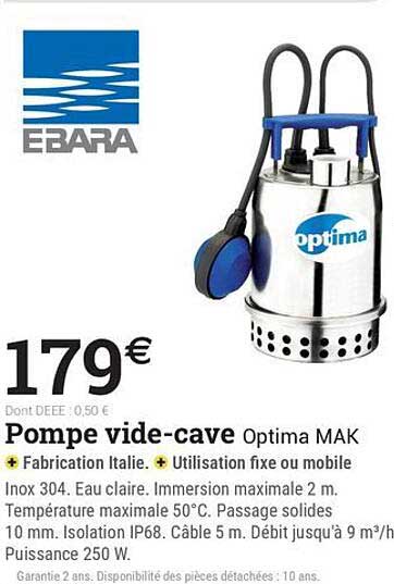 Pompe vide-cave Optima MAK