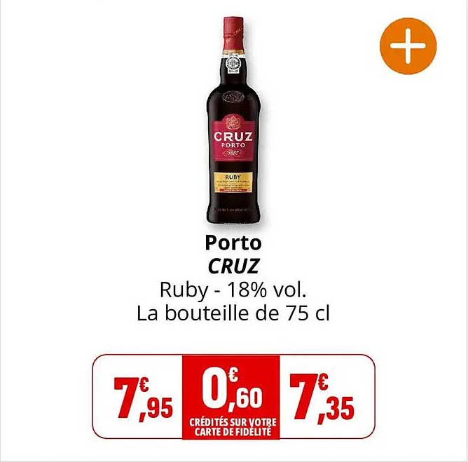 Porto CRUZ Ruby - 18% vol. La bouteille de 75 cl