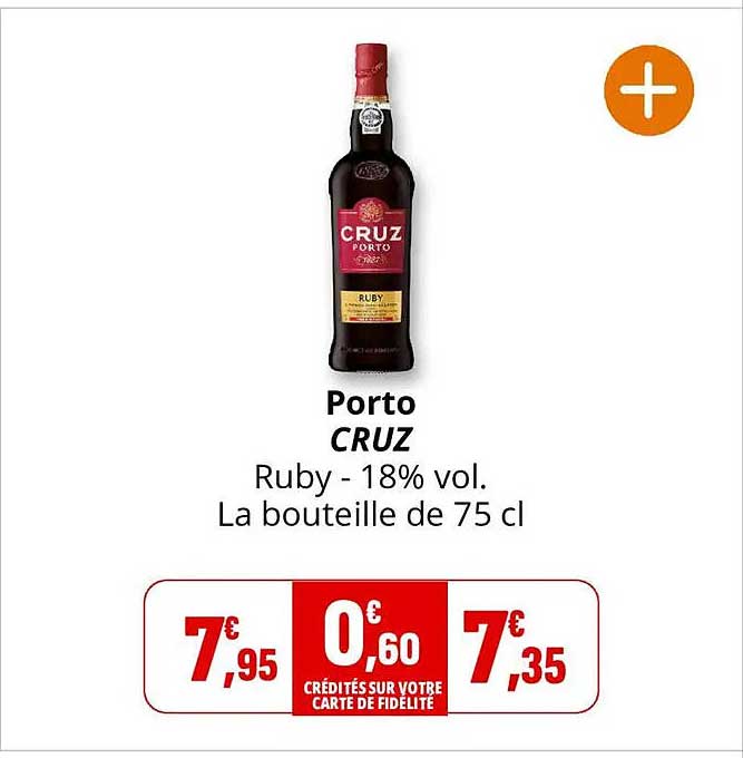 Porto CRUZ Ruby - 18% vol. La bouteille de 75 cl