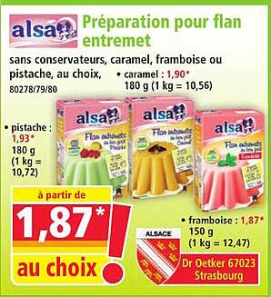 Préparation pour flan entremet