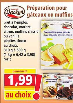 Préparation pour gâteaux ou muffins
