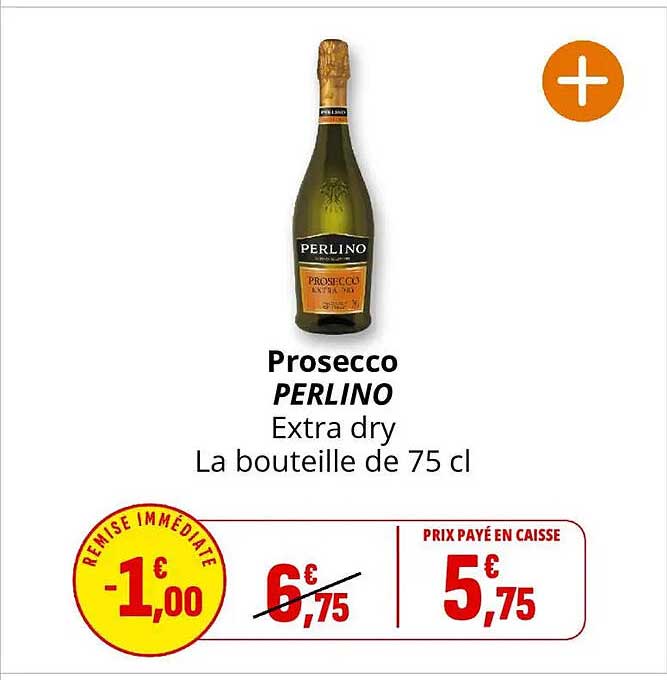Prosecco PERLINO Extra dry La bouteille de 75 cl