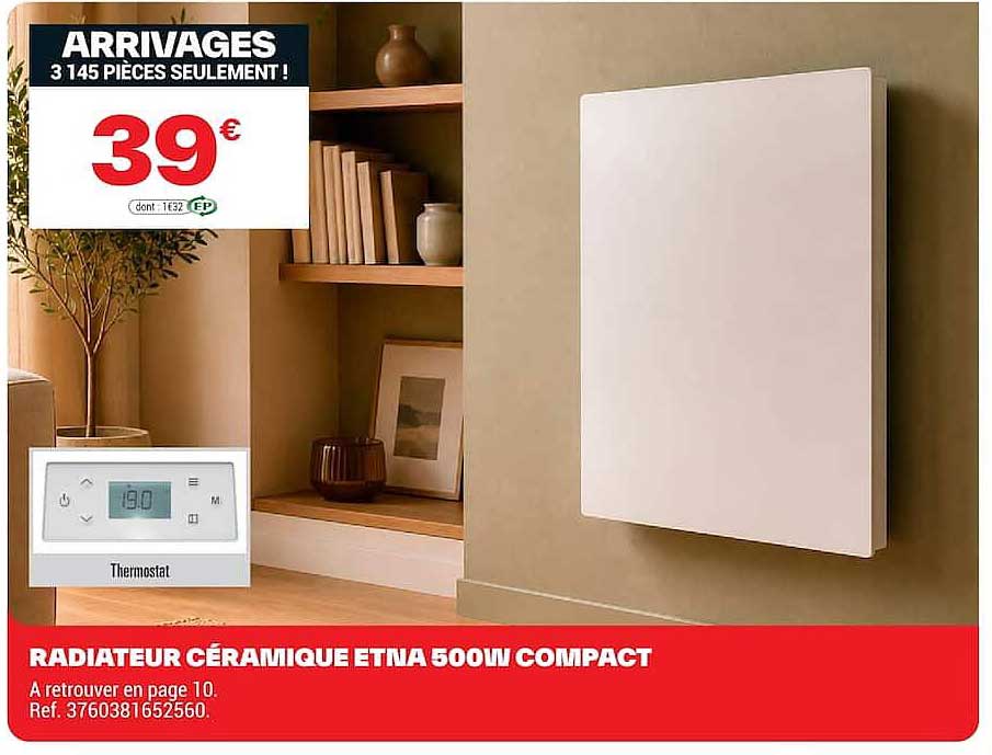 RADIATEUR CÉRAMIQUE ETNA 500W COMPACT