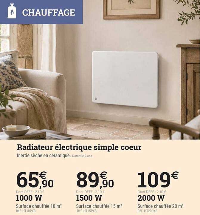 Radiateur électrique simple coeur