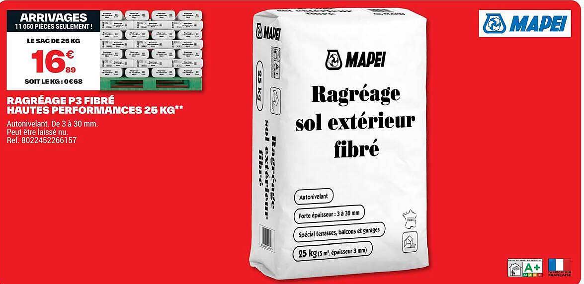 RAGRÉAGE P3 FIBRÉ HAUTES PERFORMANCES 25 KG**
