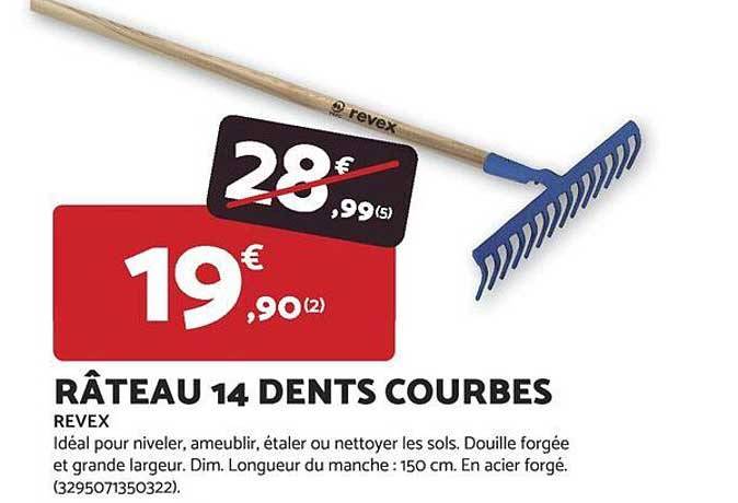 RÂTEAU 14 DENTS COURBES