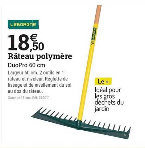 Râteau polymère DuoPro 60 cm