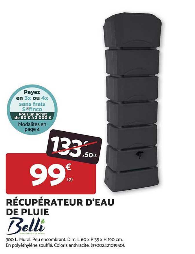 RÉCUPÉRATEUR D’EAU DE PLUIE Belli