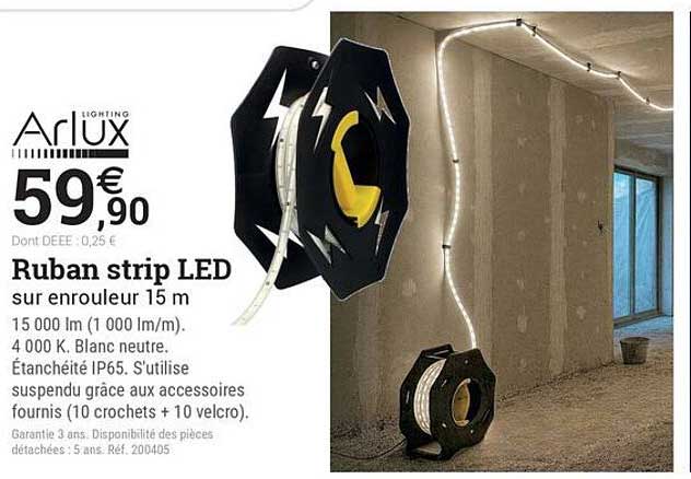 Ruban strip LED sur enrouleur 15 m