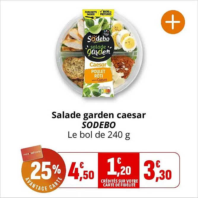 Salade garden caesar SODEBO Le bol de 240 g