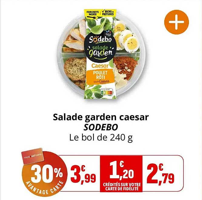 Salade garden caesar SODEBO Le bol de 240 g