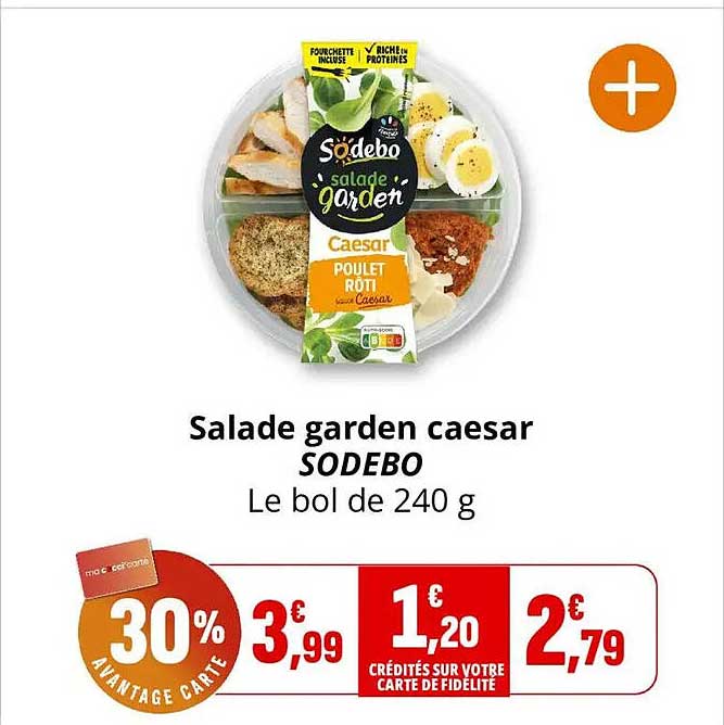 Salade garden caesar SODEBO Le bol de 240 g