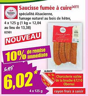 Saucisse fumée à cuire