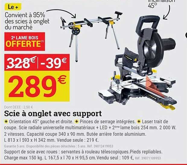 Scie à onglet avec support