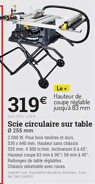 Scie circulaire sur table Ø 255 mm