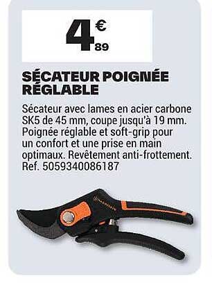 SÉCATEUR POIGNÉE RÉGLABLE