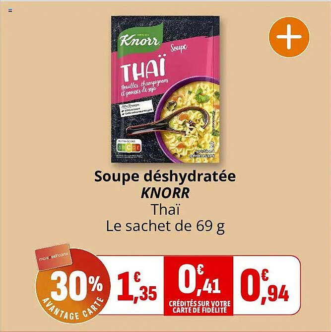 Soupe déshydratée KNORR Thaï Le sachet de 69 g