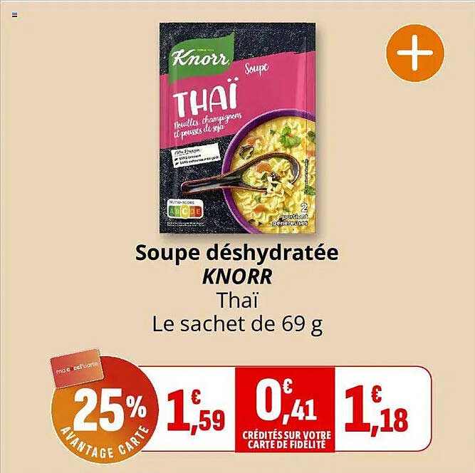 Soupe déshydratée KNORR Thaï Le sachet de 69 g