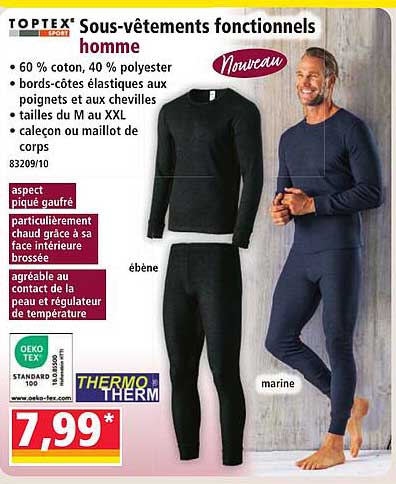 Sous-vêtements fonctionnels homme
