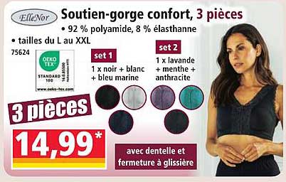 Soutien-gorge confort, 3 pièces