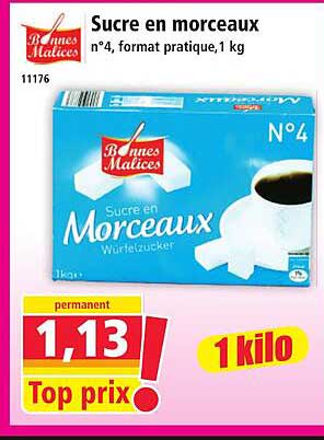 Sucre en morceaux n°4, format pratique, 1 kg