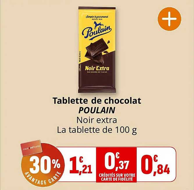 Tablette de chocolat POULAIN Noir extra La tablette de 100 g