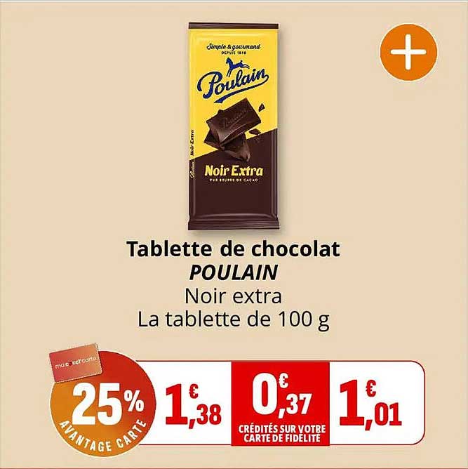Tablette de chocolat POULAIN Noir extra La tablette de 100 g