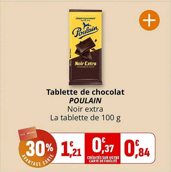 Tablette de chocolat POULAIN Noir extra La tablette de 100 g