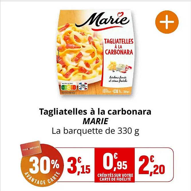 Tagliatelles à la carbonara MARIE La barquette de 330 g