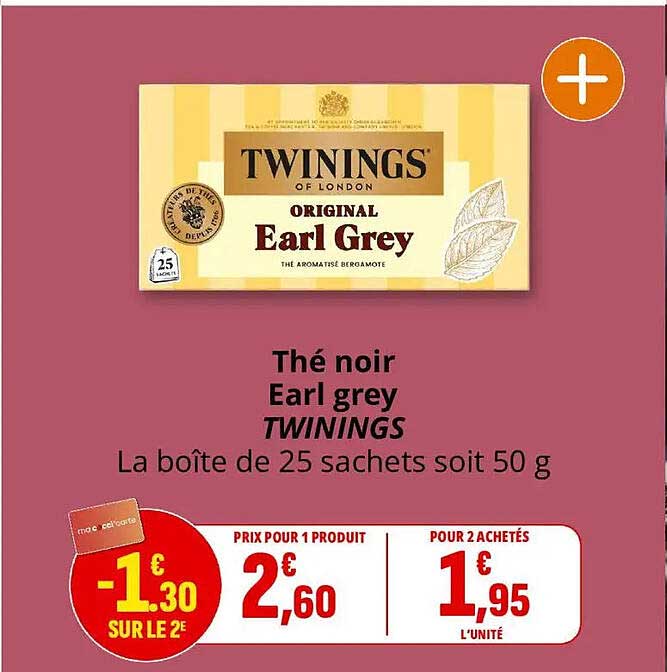 Thé noir Earl grey TWININGS