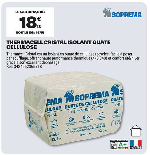 THERMACELL CRISTAL ISOLANT OUATE CELLULOSE