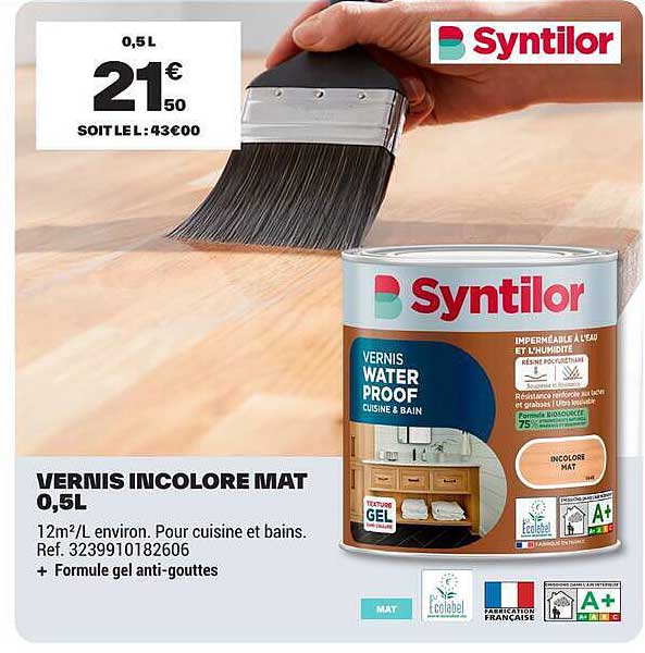 VERNIS INCOLORE MAT 0,5L