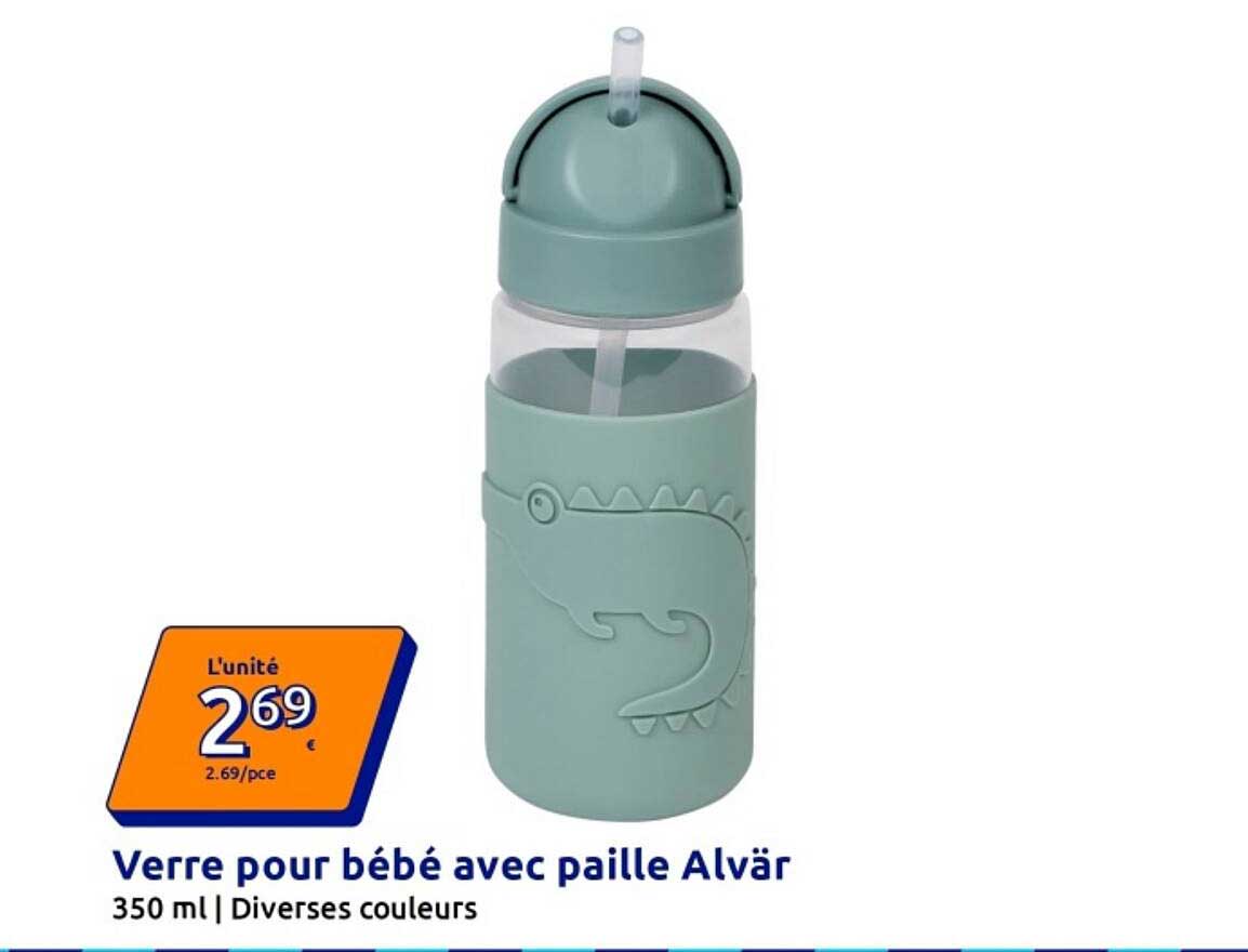 Verre pour bébé avec paille Alviär