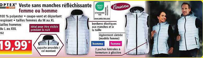 Veste sans manches réfléchissante femme ou homme