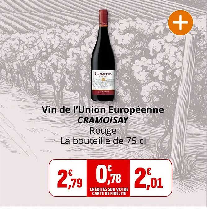 Vin de l'Union Européenne CRAMOISAY Rouge La bouteille de 75 cl