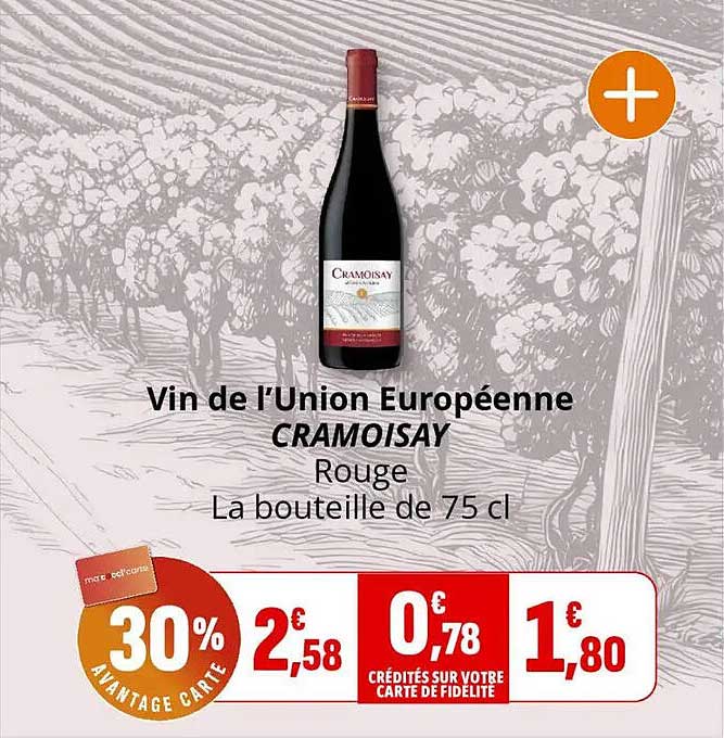 Vin de l’Union Européenne CRAMOISAY Rouge La bouteille de 75 cl