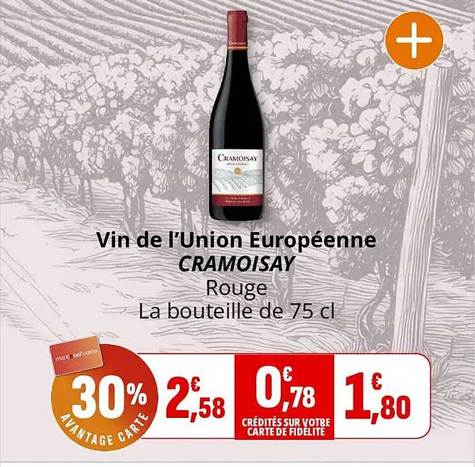 Vin de l'Union Européenne CRAMOISAY Rouge La bouteille de 75 cl