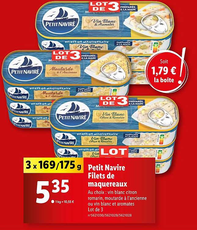 Petit Navire Filets de maquereaux Lot de 3