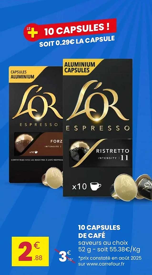 10 CAPSULES DE CAFÉ