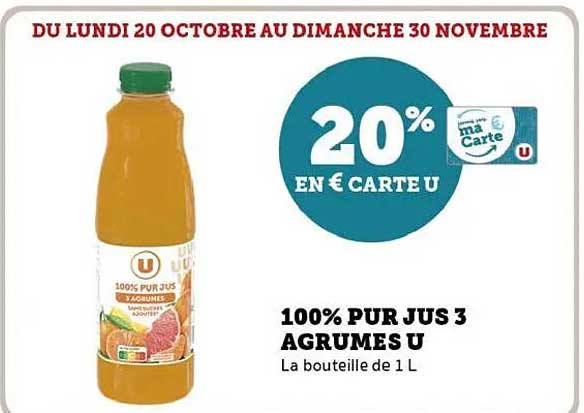 100% PUR JUS 3 AGRUMES U