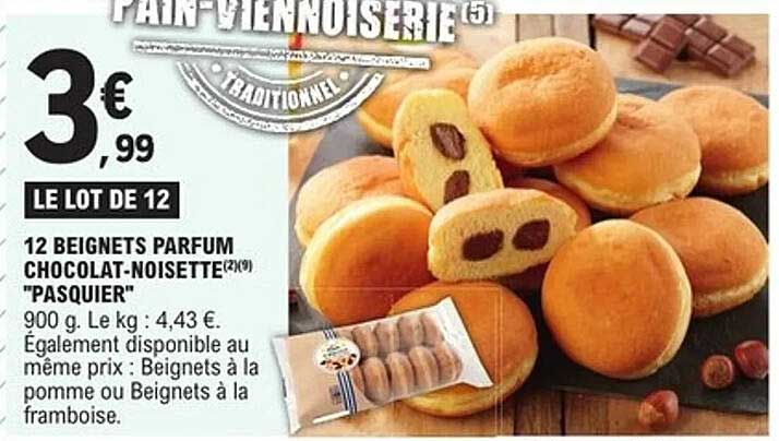 12 Beignets Parfum Chocolat-Noisette "Pasquier"