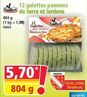12 galettes pommes de terre et lardons