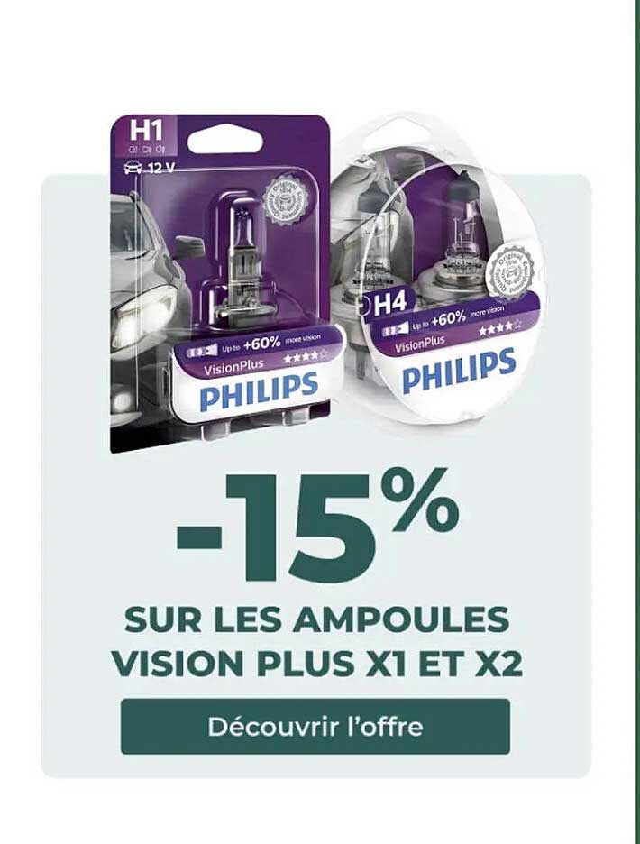 -15% SUR LES AMPOULES VISION PLUS X1 ET X2