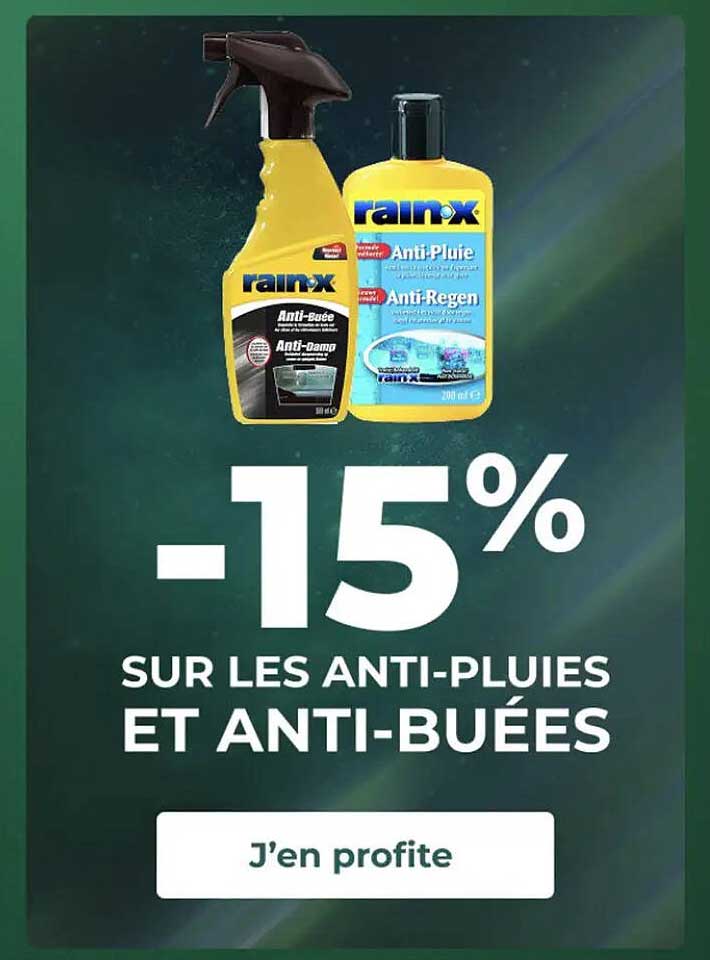 -15% SUR LES ANTI-PLUIES ET ANTI-BUÉES