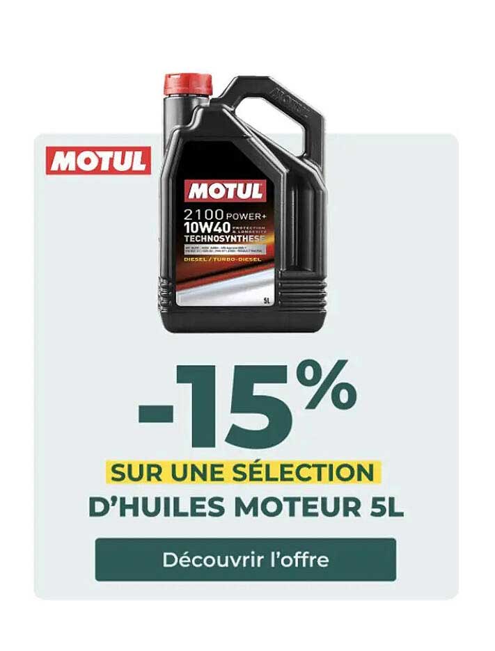 -15% SUR UNE SÉLECTION D’HUILES MOTEUR 5L