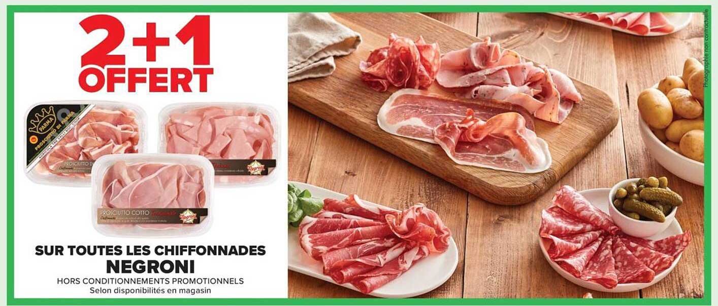 2 + 1 offert sur toutes les chiffonnades Negroni