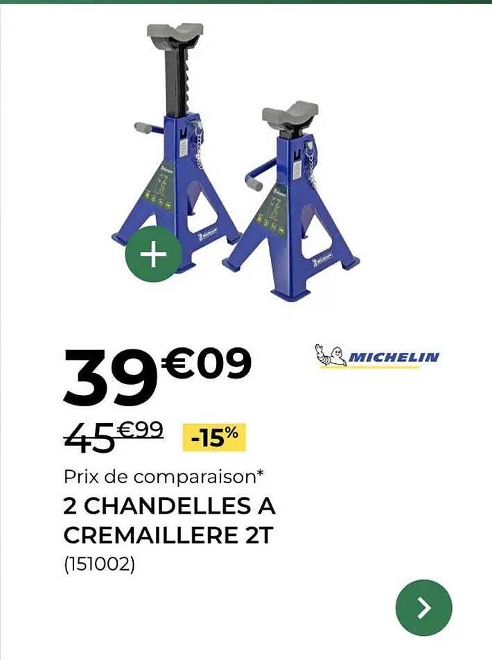 2 CHANDELLES A CREMAILLERE 2T