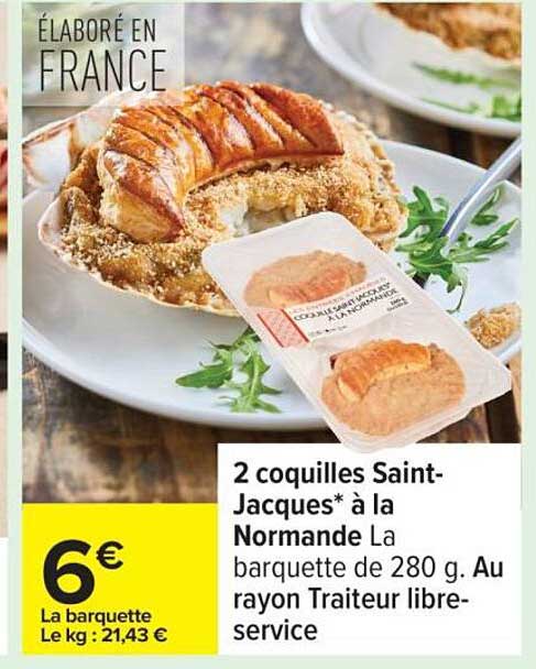 2 coques Saint-Jacques* à la Normande