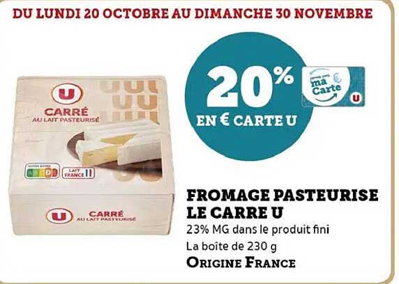 20% EN € CARTE U