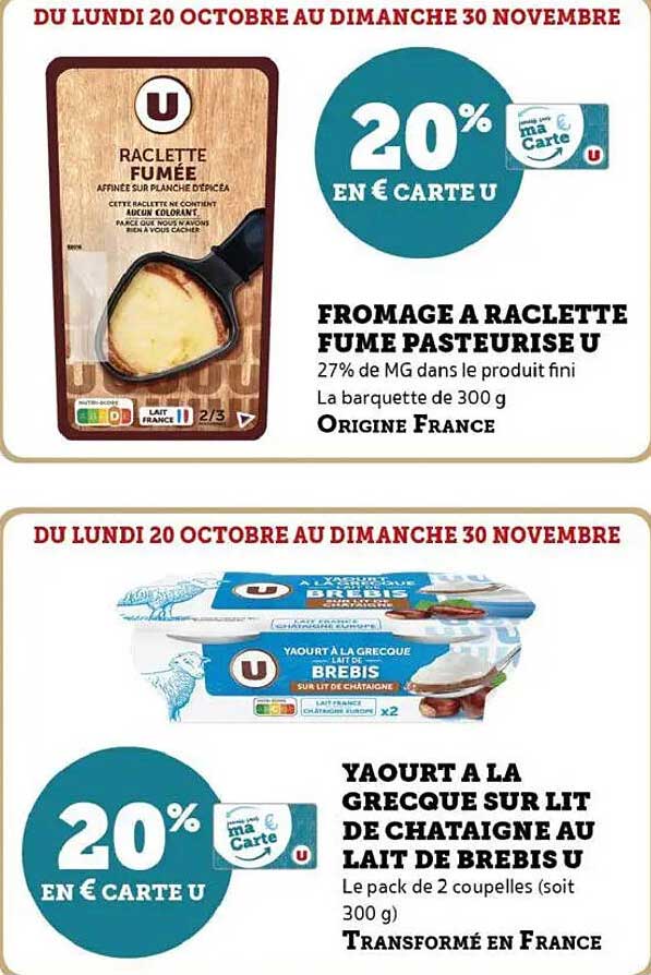 20% en € carte U